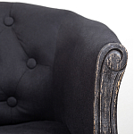 Кресло низкое в стиле прованс Черный Лен Louis French Armchair  варинант исполнения - 6 | Loft Concept в Новосибирске