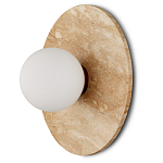 Бра в виде диска с плафоном из матового белого стекла Marble Glow варинант исполнения - 1 | Loft Concept в Новосибирске