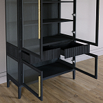 Витрина Primo со стеклянными фасадами и 2 ящиками Черный дуб варинант исполнения - 8 | Loft Concept в Новосибирске