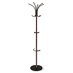 Вешалка коричневая с круглым основанием и черными металлическими крючками Industrial Metal Rust варинант исполнения - 1 | Loft Concept в Новосибирске