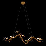 Люстра подвесная линейная с прозрачными стеклянными птичками на ветвях Serip Voa варинант исполнения - 3 | Loft Concept в Новосибирске