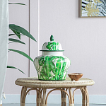 Ваза с зелёными листьями и крышкой Vase Green Leaves варинант исполнения - 5 | Loft Concept в Новосибирске