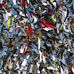 Ковер прямоугольный разноцветный из джинсовой одежды Zero Waste варинант исполнения - 2 | Loft Concept в Новосибирске