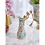 Кувшин с цветочным рисунком и бронзовой ручкой Blue Garden варинант исполнения - 6 | Loft Concept в Новосибирске