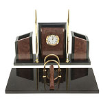 Настольный письменный набор из лемезита и змеевика с часами Royal Accessory варинант исполнения - 1 | Loft Concept в Новосибирске