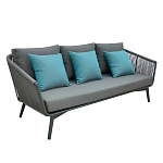 Диван трехместный уличный серый Gray Fiber варинант исполнения - 1 | Loft Concept в Новосибирске