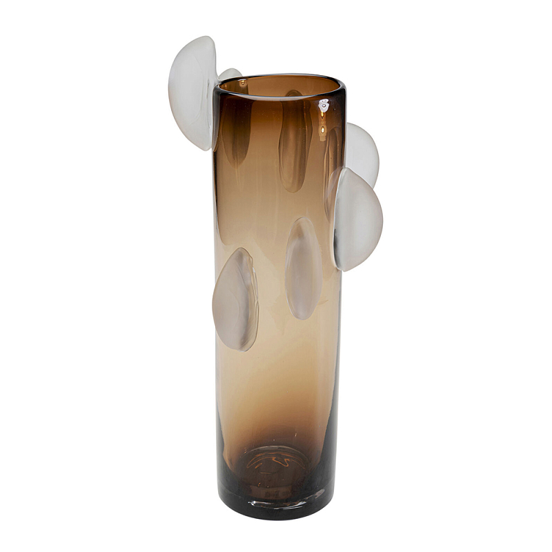 Ваза коричневая Forma Mare со стеклянными вставками Коричневый Прозрачный в Новосибирске | Loft Concept 