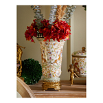 Ваза из фарфора на бронзовом основании Turquoise Blooming Garden варинант исполнения - 10 | Loft Concept в Новосибирске