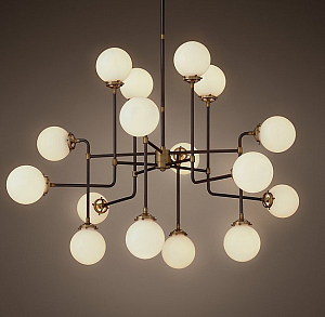 Люстра Bistro Globe Clear Glass Chandelier 16 Milk