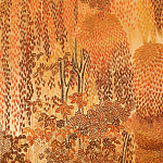 Обои ручная роспись в стиле Арт-деко Hippolyta’s Forest Colourway 263 on Deep Rich Gold gilded paper варинант исполнения - 3 | Loft Concept в Новосибирске