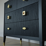 Бельевой Комод с 4 ящиками Elsa Dreams Black варинант исполнения - 3 | Loft Concept в Новосибирске