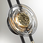 Бра черного цвета с круглым прозрачным стеклянным плафоном Virelia  варинант исполнения - 4 | Loft Concept в Новосибирске