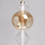 Подвесной светильник с вертикальной композицией из прозрачных и янтарных стеклянных шаров и ромбов Gabriel Scott Luna варинант исполнения - 16 | Loft Concept в Новосибирске