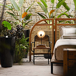 Настольная лампа с круглым деревянным отражателем и черным цилиндрическим плафоном Accord Lighting варинант исполнения - 8 | Loft Concept в Новосибирске