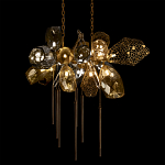 Люстра подвесная с 18-ю стеклянными плафонами с вертикальными подвесками Gilded Mirage  варинант исполнения - 4 | Loft Concept в Новосибирске