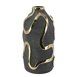 Ваза с золотыми акцентными полосами на черном матовом фоне Accent Tape варинант исполнения - 2 | Loft Concept в Новосибирске