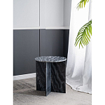 Столик кофейный с столешницей из черного мрамора Compact Black Marble Table варинант исполнения - 6 | Loft Concept в Новосибирске