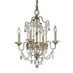 Люстра подвеная с 4-мя лампами и стеклянными подвесками в классическом стиле Feiss варинант исполнения - 1 | Loft Concept в Новосибирске