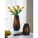 Ваза стеклянная янтарного цвета с текстурированным силуэтом Carambola варинант исполнения - 5 | Loft Concept в Новосибирске