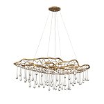Люстра подвесная золотого цвета с металлическим сетчатым основанием и стеклянными каплевидными подвесками Hinkley варинант исполнения - 7 | Loft Concept в Новосибирске