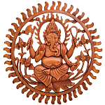 Панно из дерева круглое Ганеша Panel With Animals варинант исполнения - 1 | Loft Concept в Новосибирске