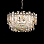 Круглая люстра с хрустальными подвесками на серебряном каркасе Gorgeous Crystal Light варинант исполнения - 8 | Loft Concept в Новосибирске