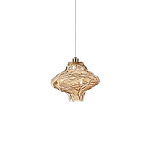 Подвесной светильник с плафоном из фактурного светло-янтарного стекла Light Ensemble варинант исполнения - 2 | Loft Concept в Новосибирске