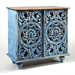 Комод с резным фасадом Blue Carved Chest of Drawers варинант исполнения - 2 | Loft Concept в Новосибирске