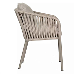 Стул серо-бежевый с декоративным плетением на спинке и подлокотниках Chair Weave варинант исполнения - 2 | Loft Concept в Новосибирске