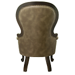 Кресло кожаное с мягкими подлокотниками на 4-х деревянных ножках Evelyn Classical Armchair варинант исполнения - 2 | Loft Concept в Новосибирске