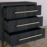 Комод Primo с 3 выдвижными ящиками Черный дуб варинант исполнения - 6 | Loft Concept в Новосибирске