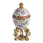 Шкатулка в форме яйца на величественных львах из фарфора с бронзовыми элементами Eden Garden варинант исполнения - 4 | Loft Concept в Новосибирске