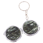 Зеркало брелок карманное двухстороннее из натурального камня Серафинит Stone Mirrors варинант исполнения - 6 | Loft Concept в Новосибирске