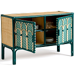 Комод для посуды из ротанга Felice Rattan Green варинант исполнения - 3 | Loft Concept в Новосибирске