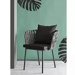 Стул мягкий с декором в виде плетеных лент на спинке и подлокотниках Semicircular Chair Decorated with Ribbons варинант исполнения - 1 | Loft Concept в Новосибирске