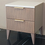 Тумба прикроватная коричневая с белой столешницей и двумя ящиками Harper Line варинант исполнения - 1 | Loft Concept в Новосибирске