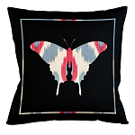 Подушка декоративная бабочка с узором красного и серого цвета Ikat Pattern варинант исполнения - 1 | Loft Concept в Новосибирске