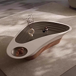 Журнальный столик фигурный со стеклянной столешницей Table Drop варинант исполнения - 1 | Loft Concept в Новосибирске