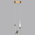 Подвесной светильник с декоративной фигуркой птицы на прозрачной изогнутой трубке Ganthea варинант исполнения - 4 | Loft Concept в Новосибирске