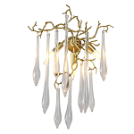 Бра с декором в виде ветвей и стеклянных подвесок в форме капель Droplet Chandelier варинант исполнения - 2 | Loft Concept в Новосибирске
