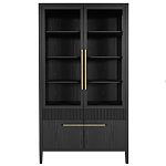 Витрина Primo со стеклянными фасадами и буфетом шпон Черный дуб варинант исполнения - 1 | Loft Concept в Новосибирске