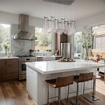 Люстра с 9-ю прозрачными плафонами из стекла в форме капли на прямоугольном потолочном основании цвета хром Lucid Rain  варинант исполнения - 11 | Loft Concept в Новосибирске