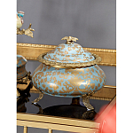 Шкатулка голубого цвета с золотым растительным узором Eden Garden варинант исполнения - 3 | Loft Concept в Новосибирске