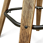 Барный стул со спинкой и мягкой обивкой с ромбами на 4-х деревянных ножках Бежевый Велюр Ava Charm варинант исполнения - 7 | Loft Concept в Новосибирске