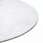 Круглый обеденный стол с белой мраморной столешницей White Tabletop on Black Base варинант исполнения - 6 | Loft Concept в Новосибирске