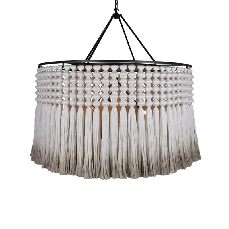 Люстра серая плетеная с кисточками Boho Tassel Chandelier Серый Темная бронза Люстра серая плетеная с кисточками Boho Tassel Chandelier Серый Темная бронза в Новосибирске | Loft Concept