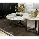 Столик журнальный с круглой мраморной столешницей Unique Stone Design варинант исполнения - 8 | Loft Concept в Новосибирске