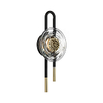 Бра черного цвета с круглым прозрачным стеклянным плафоном Virelia  варинант исполнения - 3 | Loft Concept в Новосибирске