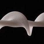 Люстра горизонтальная с волнистым белым плафоном Golden Swirl варинант исполнения - 7 | Loft Concept в Новосибирске