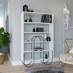 Стеллаж прямой белый с 5-ю открытыми полками NORFOLK BOOKCASE WHITE варинант исполнения - 1 | Loft Concept в Новосибирске